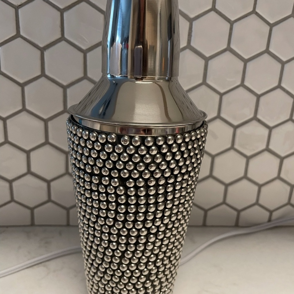 Max Studio Silver Beaded Cocktail Shaker
